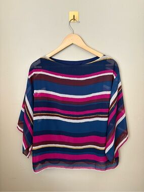 XS/S Trina Turk Striped Dolman-Sleeve Oversized Top
